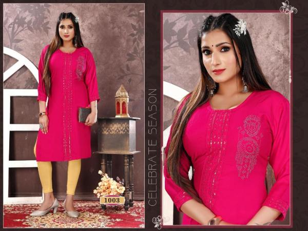 Golden Ziddi vol 1 Rayon Exclusive Designer Kurti Collection